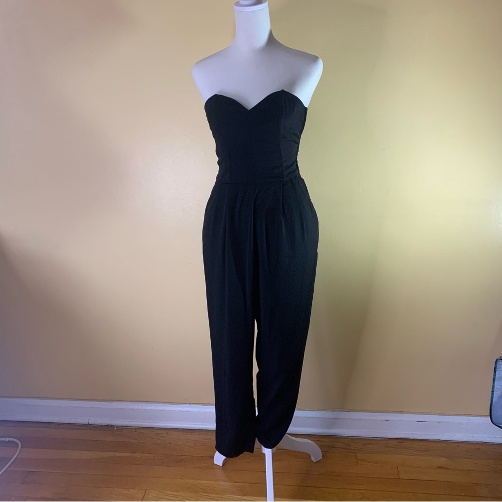 H&M Black Strapless Jumpsuit with Sweetheart Neckline